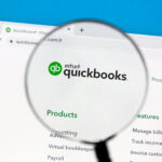 Ostersund, Sweden - Aug 10 2022: Intuit Quickbooks website on a computer screen. QuickBooks is an accounting software package developed and marketed by Intuit.