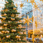 Christmas holiday decorations in a commercial mall
